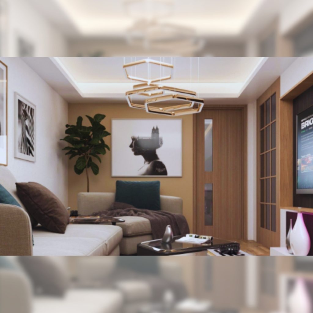 Modern living room with Lagos Lagoon view at The Jewel of Marina