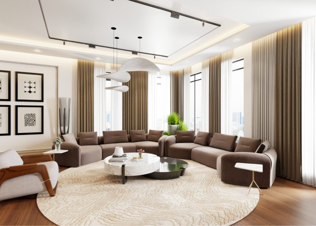 Spacious luxury living room at Odu'a Court Ikoyi