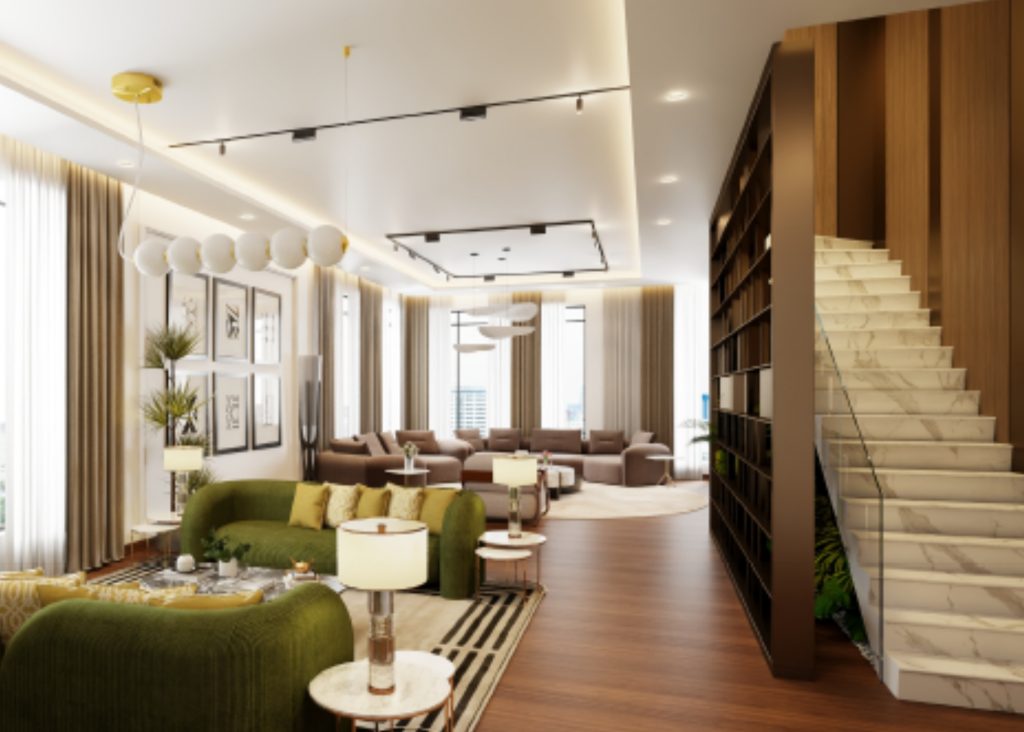 Spacious luxury living room at Odu'a Court Ikoyi