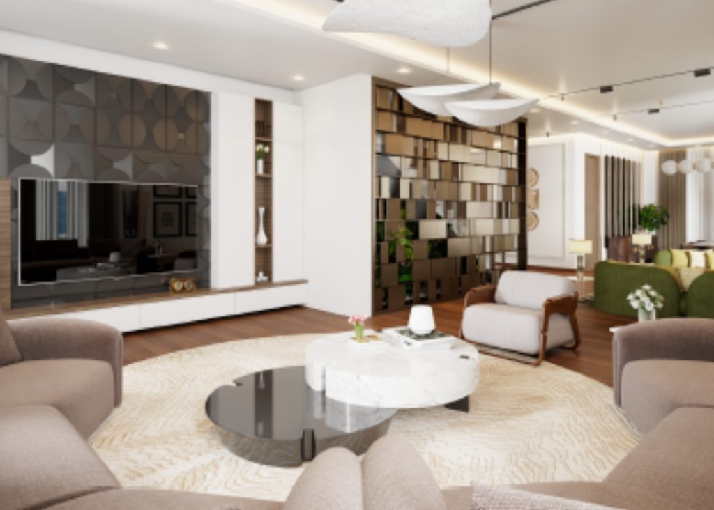 Spacious luxury living room at Odu'a Court Ikoyi